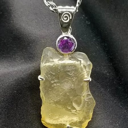 Libyan Gold Tektite/ Alexandrite- pendant