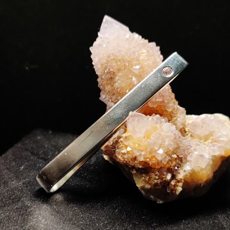 Sterling silver tie bar with morganite