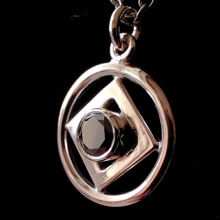 Sterling Silver Sacred Geometry Pendant with Black Moissanite