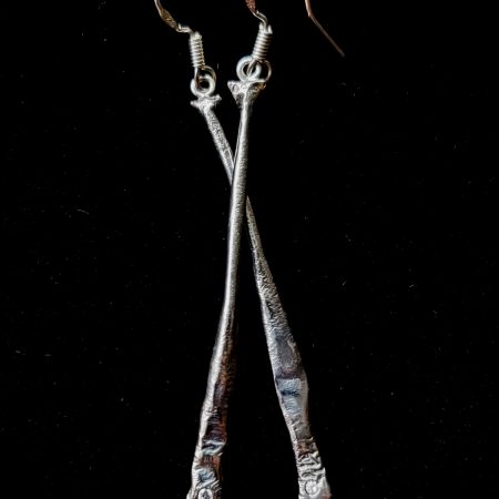 *SOLD* Oxidised silver earrings with CZs