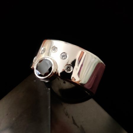 Moissanite- sapphire ring