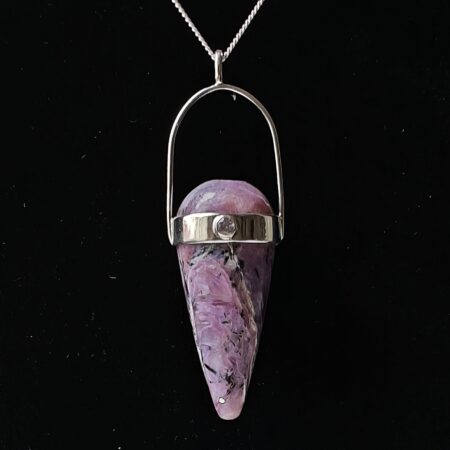 Charoite pendulum/pendant with spinel