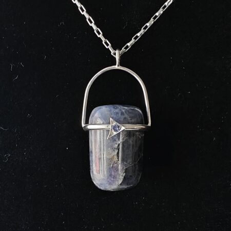 Iolite pendant/ pendulum with tanzanite
