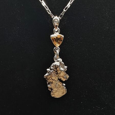 Meteorite/ citrine- pendant